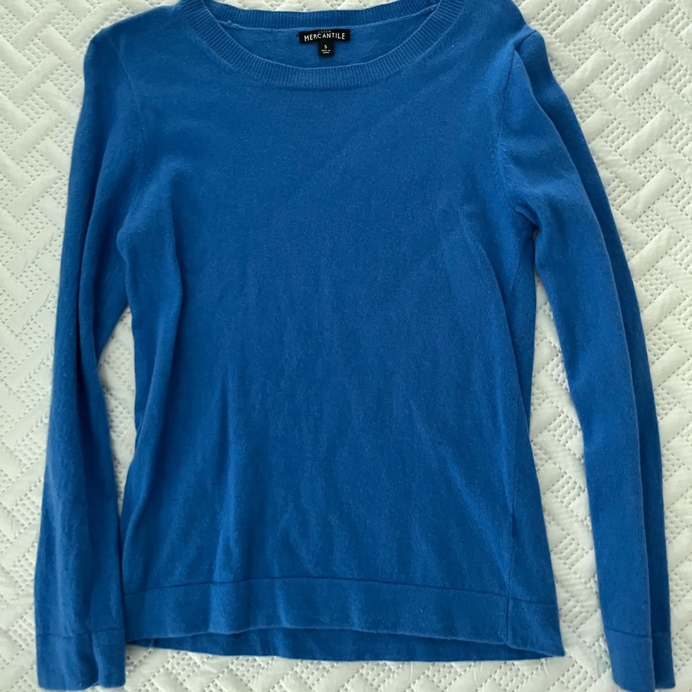 Bright blue sweater
